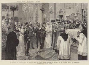 Il matrimonio della Principessa Maria di Edimburgo e del Principe Ereditario Ferdinando di Romania nella Chiesa Cattolica di Sigmaringen